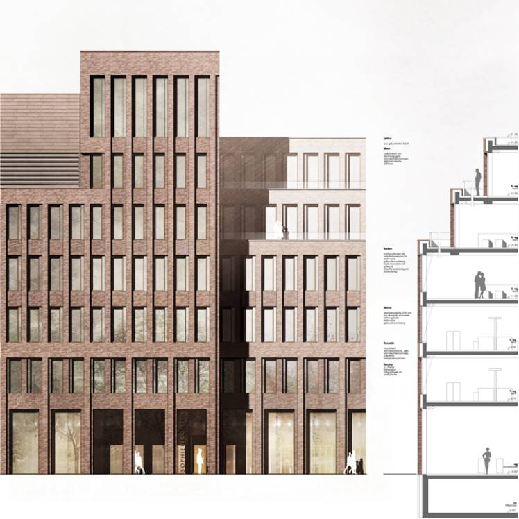 Juni 2018 - Wettbewerb Geschäftshaus Kiel, 3. Preis